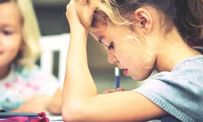 girl concentrating