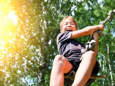 boy on swing